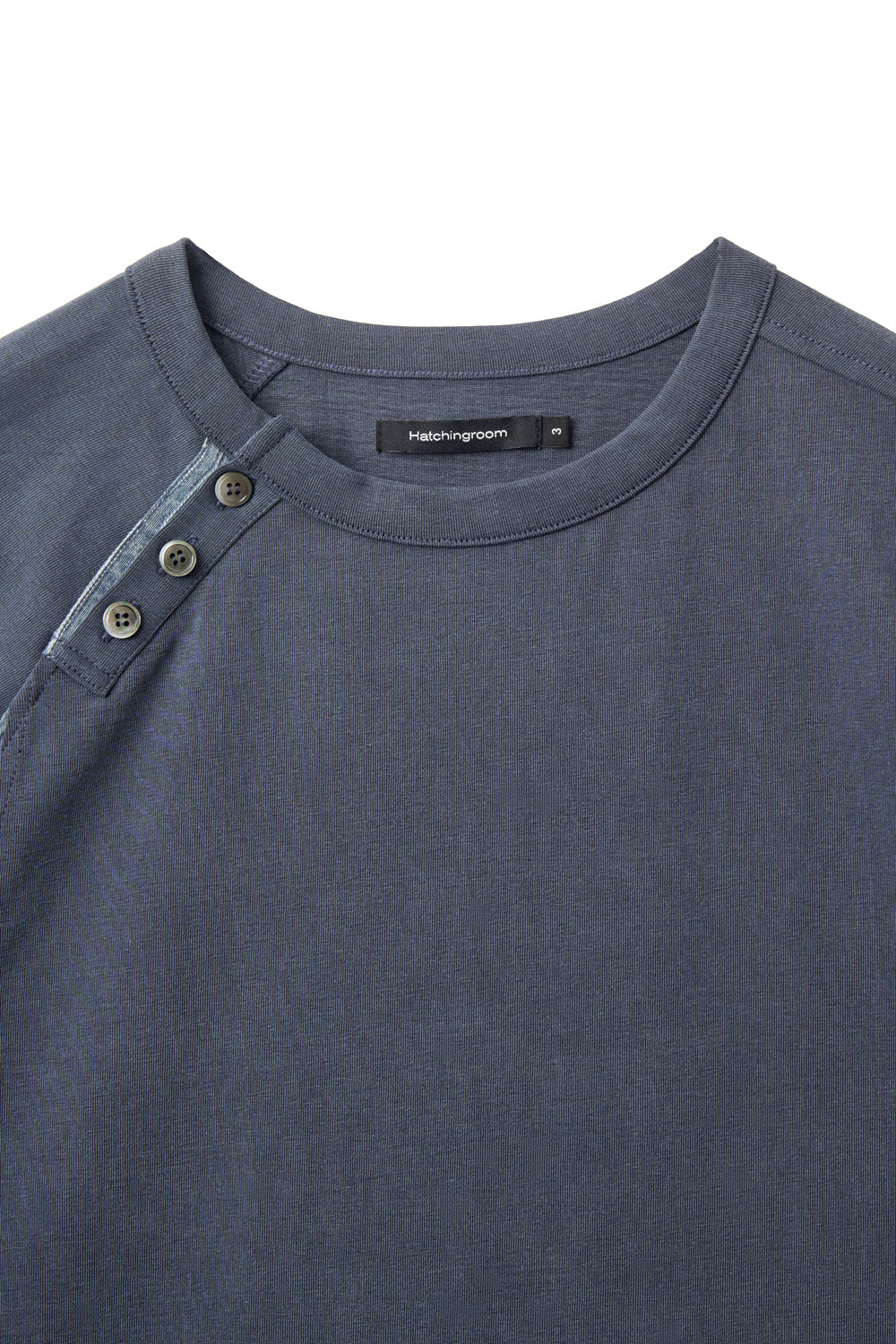 Hatchingroom - Curved Henley Neck Tee (Blue) product image 3 | TRAB K-Fashion Australia