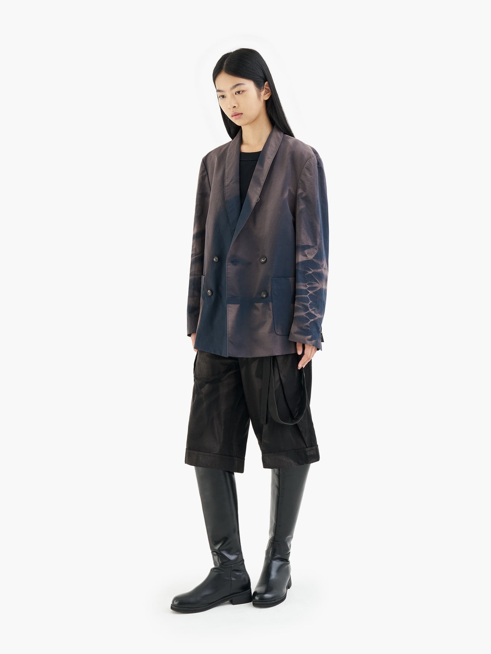 Jiyong Kim - Sun-Bleached Tailored Jacket (Navy) product image 3 | TRAB K-Fashion Australia