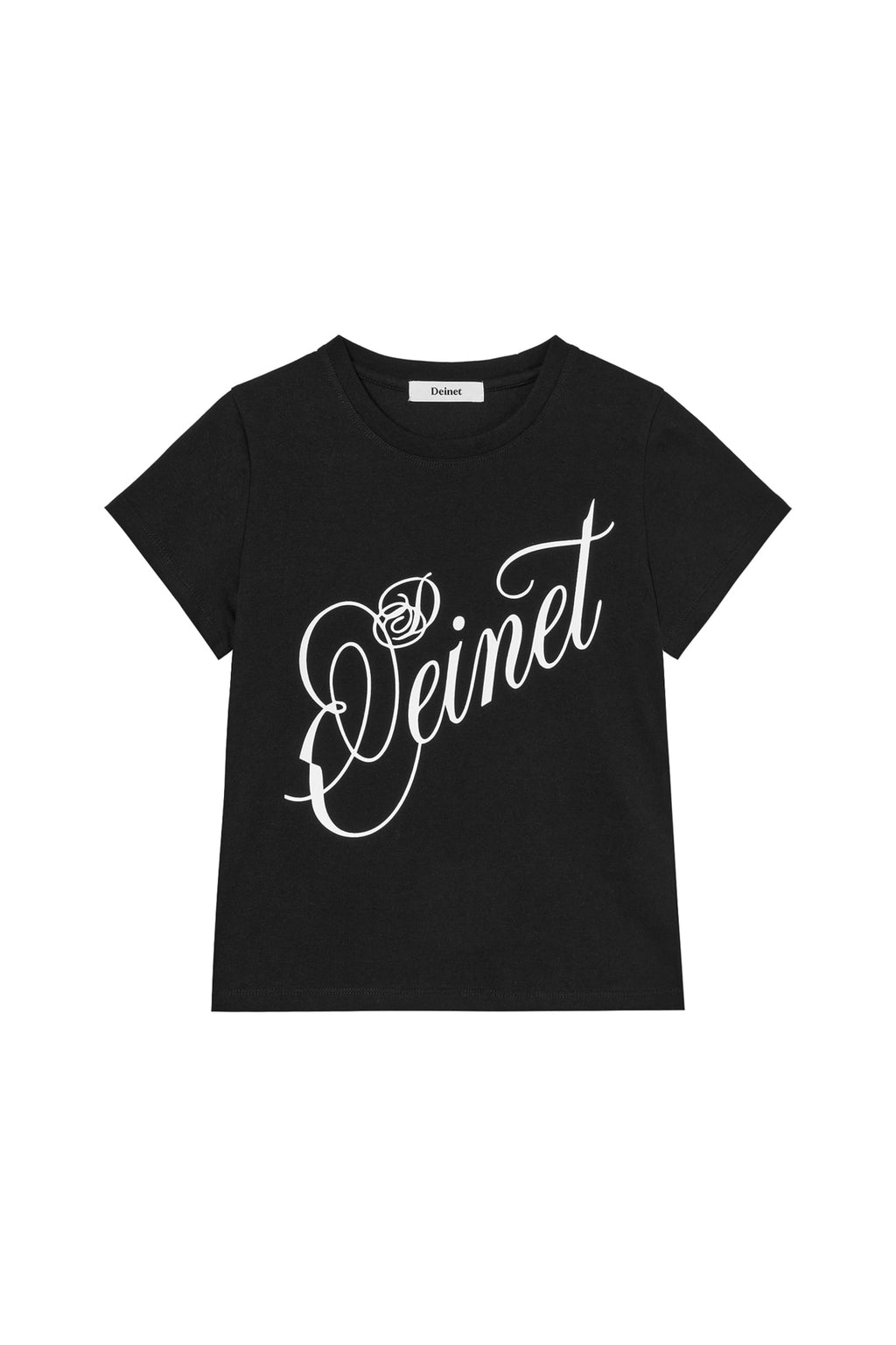 Deinet - Rose Typo Graphic T-Shirt (Black) product image 1 | TRAB K-Fashion Australia