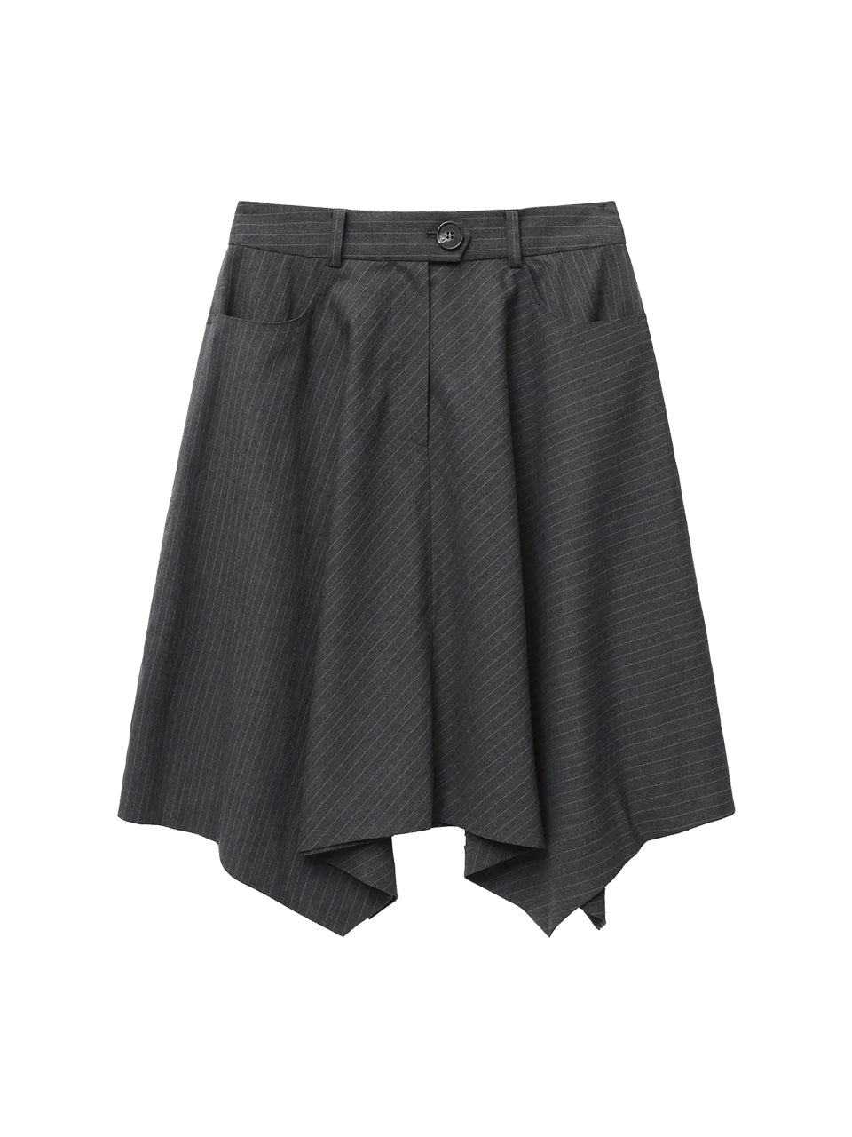 Margarin Fingers - Unbalanced Pin-Stripe Skirt (Charcoal) product image 2 | TRAB K-Fashion Australia