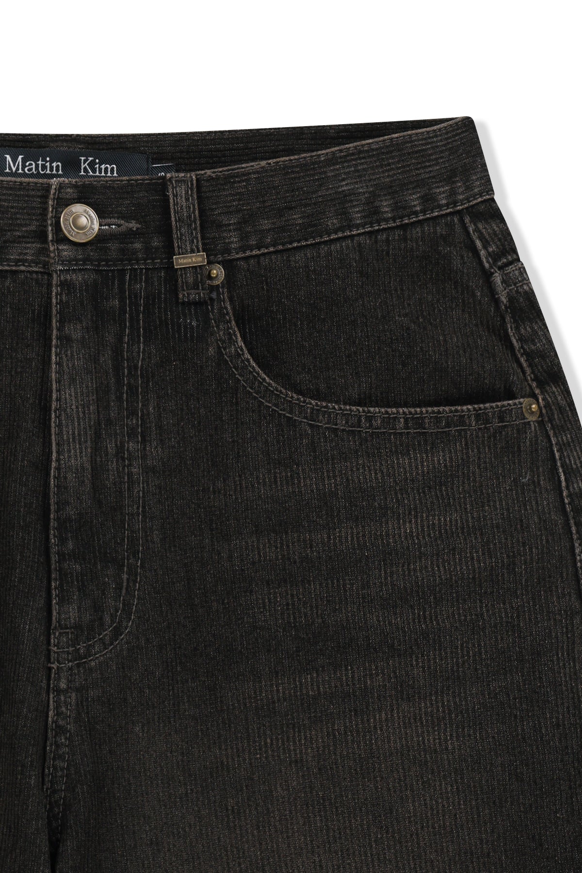 Matin Kim - Washed Rib Denim Pants (Dark Grey) product image 4 | TRAB K-Fashion Australia