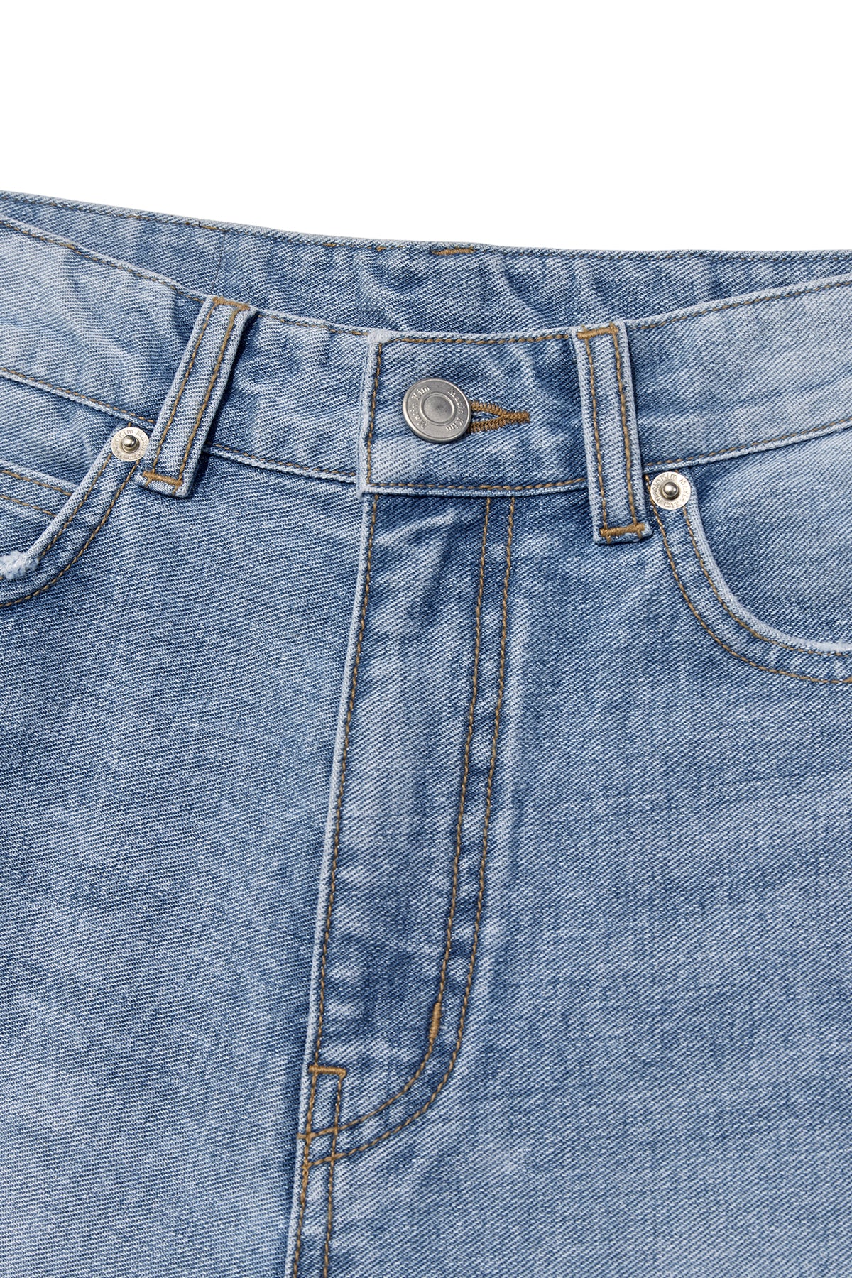 Matin Kim - Unbalance Cut Point Denim Pants (Blue) product image 3 | TRAB K-Fashion Australia