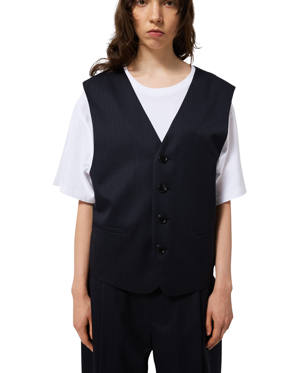 Kimhe Kim - Stripped Classic Vest (Navy) product image 7 | TRAB K-Fashion Australia