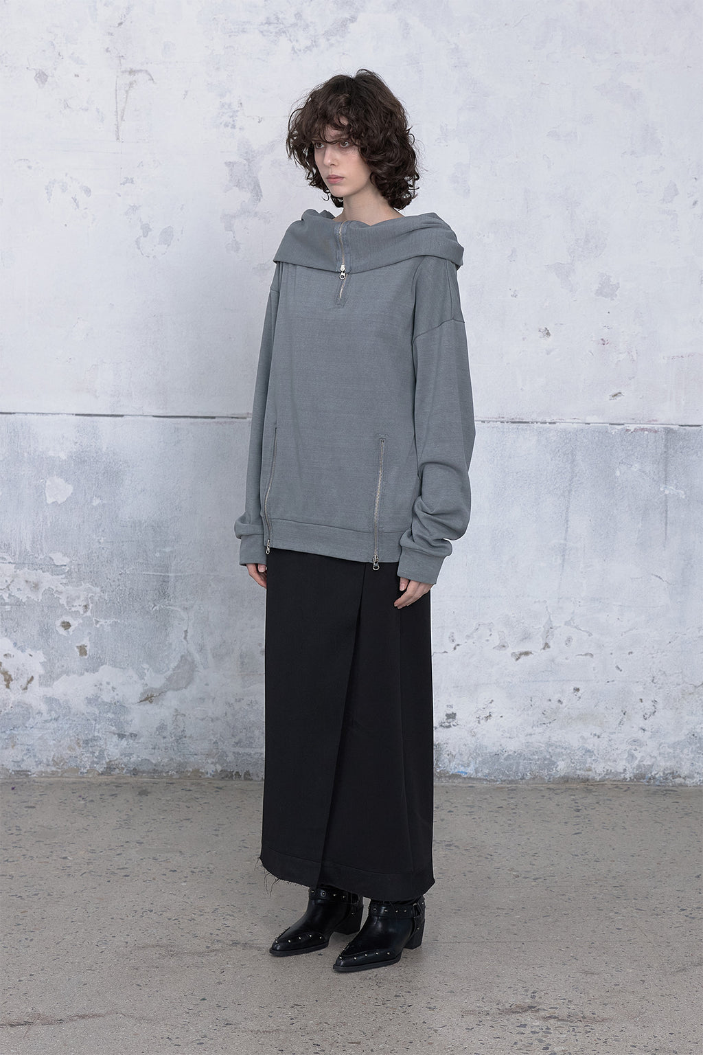 Deinet - Big Hooded Sweat Pullover (Charcoal) product image 2 | TRAB K-Fashion Australia