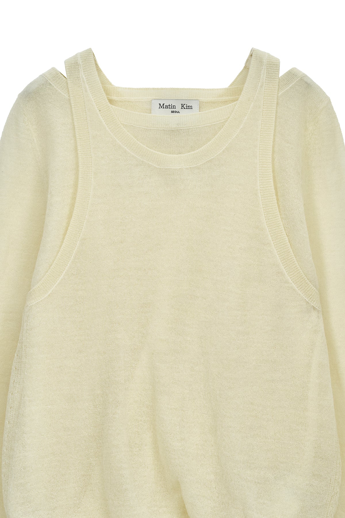 Matin Kim - Mohair Layered Knit Pullover (Light Yellow) product image 5 | TRAB K-Fashion Australia