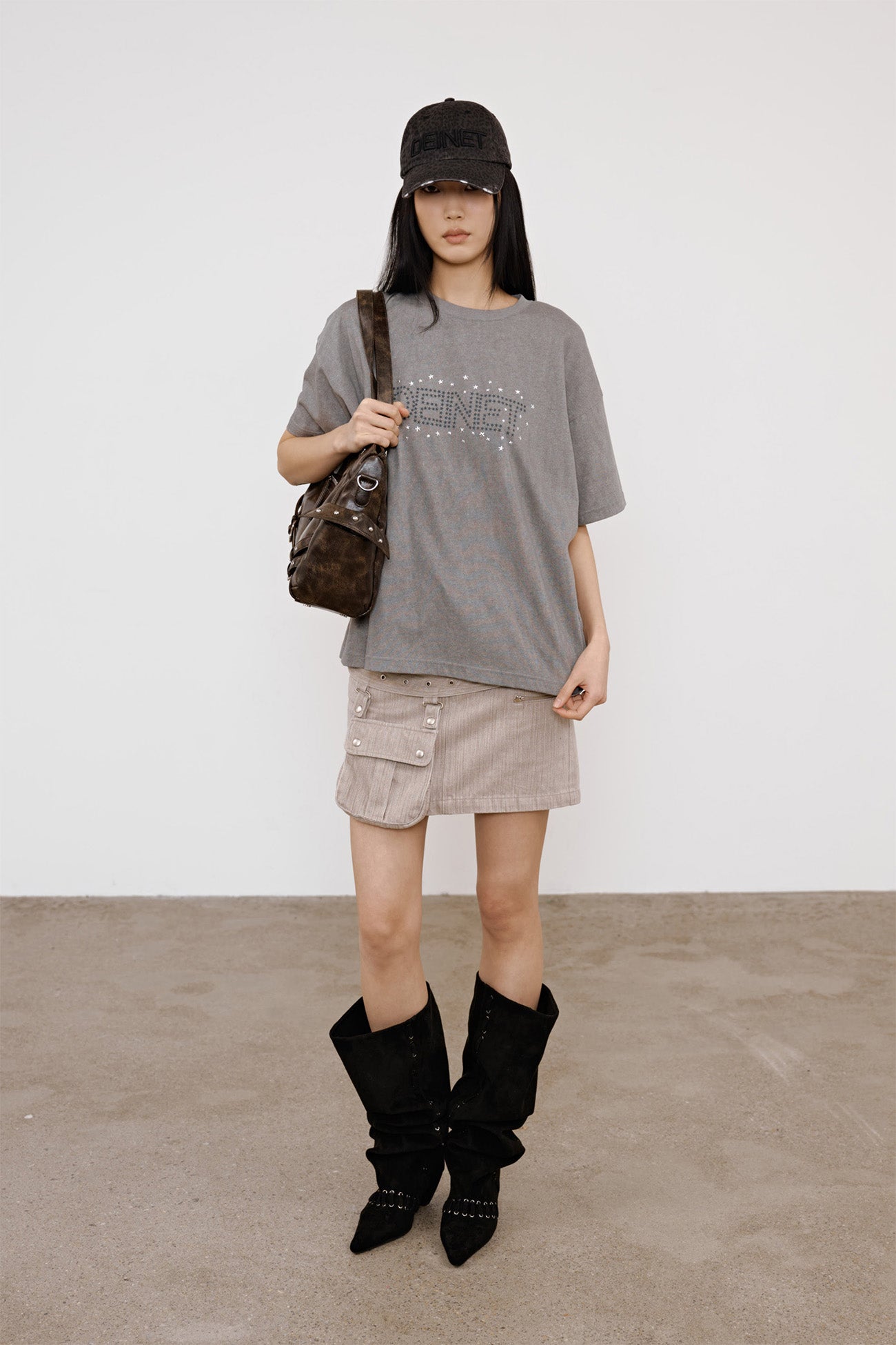 Deinet - Belted Tunnel Skirt (Beige) product image 6 | TRAB K-Fashion Australia
