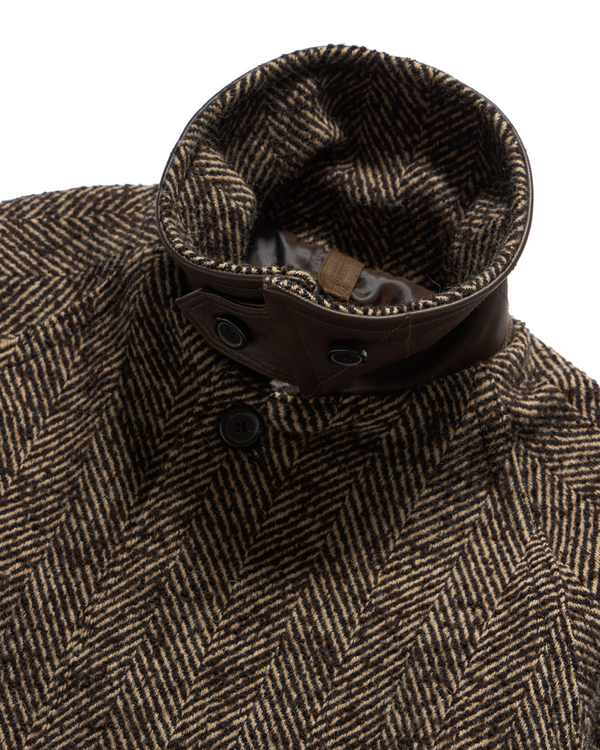 Eastlogue - Highland Balmacaan Coat (D.brown Herringbone Wool) product image 4 | TRAB K-Fashion Australia