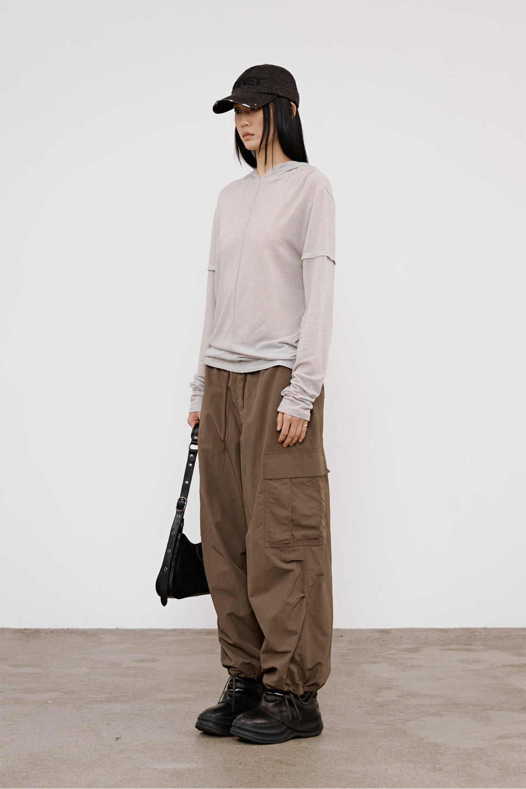 Deinet - Fake Hood Long Sleeve (Light Grey) product image 2 | TRAB K-Fashion Australia