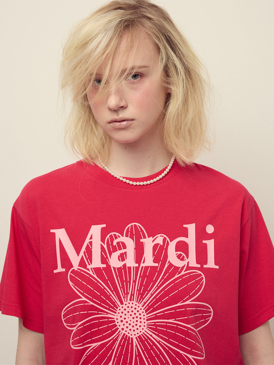 Mardi Mercredi - Tshirt Flowermardi (Red Pink) product image 1 | TRAB K-Fashion Australia
