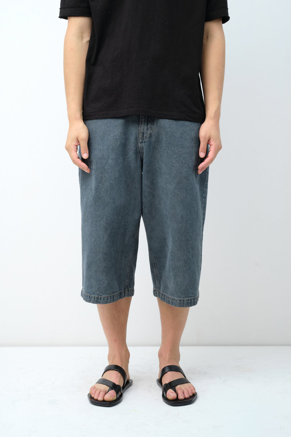 Hatchingroom - Bermuda Denim Shorts (Over Dyed Dusty Blue) product image 5 | TRAB K-Fashion Australia