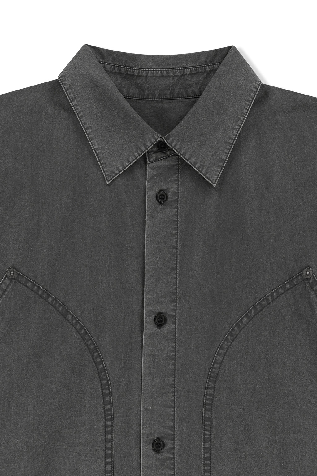 Matin Kim - Washed Cotton Drawstring Shirt (Charcoal) product image 3 | TRAB K-Fashion Australia
