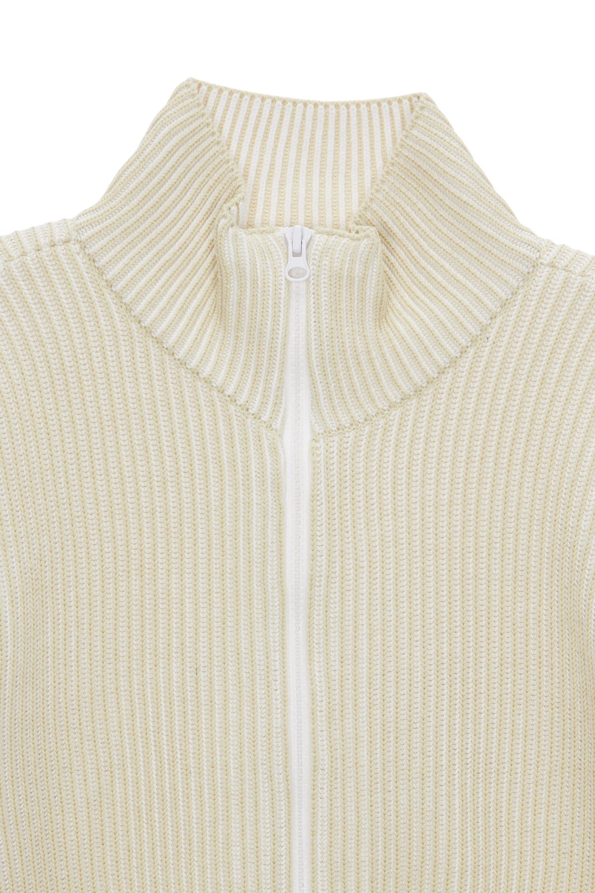 Matin Kim - Sleeve Point Zip Up Cardigan (Ivory) product image 3 | TRAB K-Fashion Australia