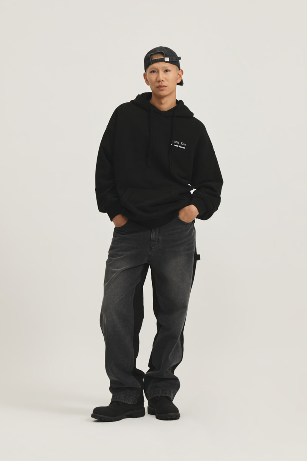 Matin Kim - Peaches Logo Graphic Hoody (Black) product image 11 | TRAB K-Fashion Australia