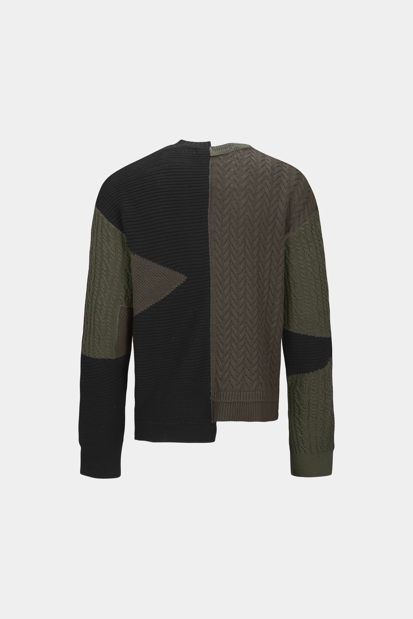 Andersson Bell - Patchwork Asymmetric Crewneck Sweater (Multi) product image 8 | TRAB K-Fashion Australia