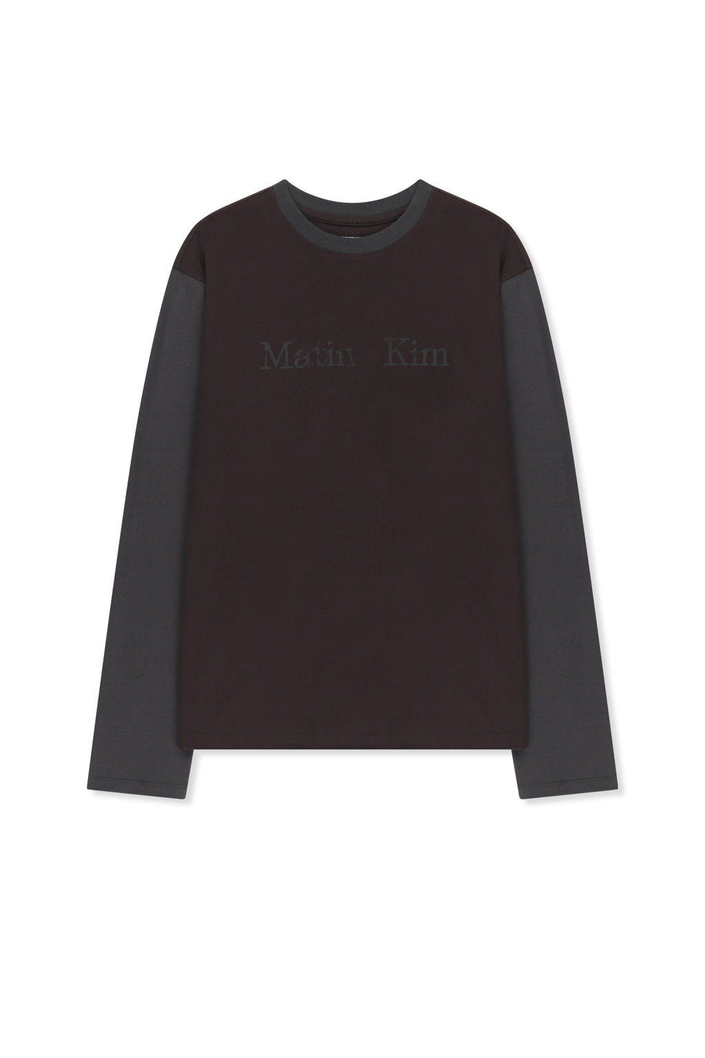 Matin Kim - Tonal Block Logo Top (Brown) product image 1 | TRAB K-Fashion Australia
