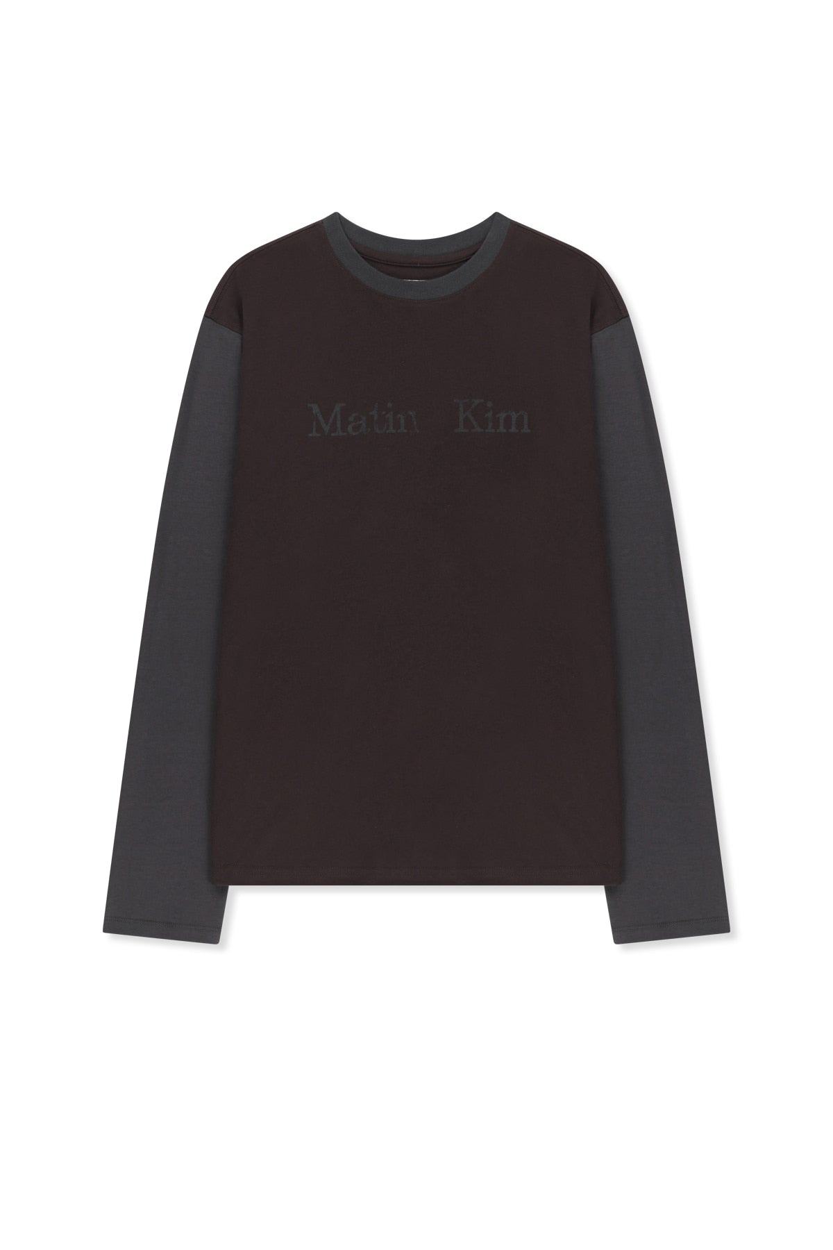 Matin Kim - Tonal Block Logo Top (Brown) product image 1 | TRAB K-Fashion Australia