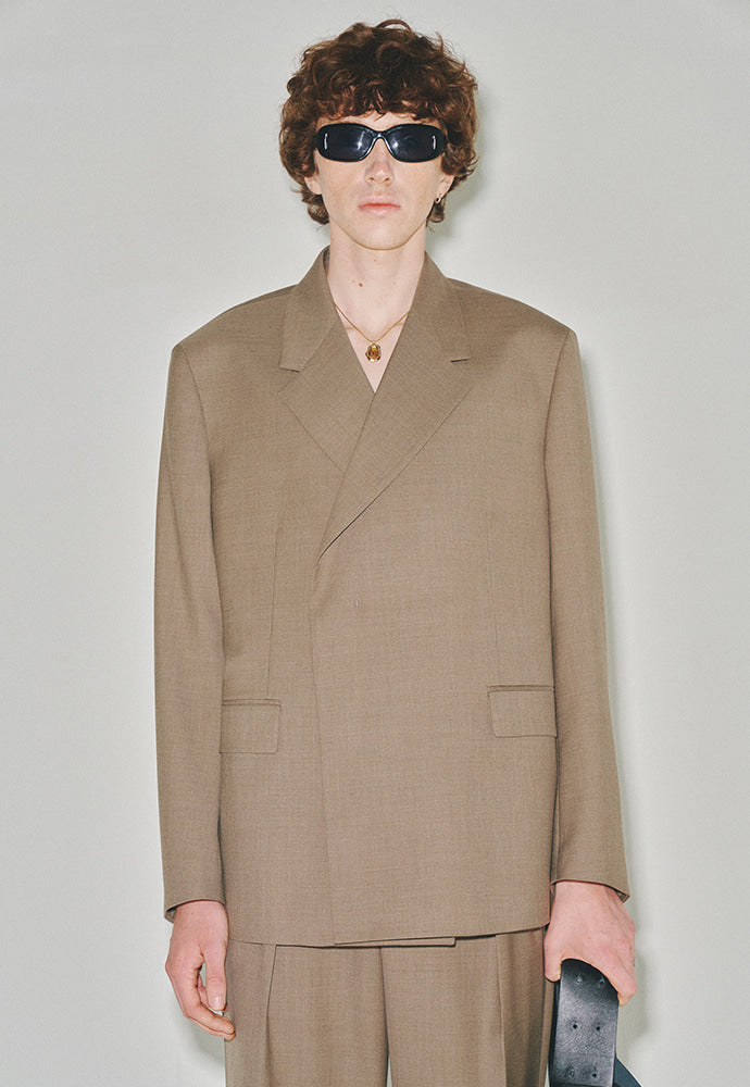 Tonywack - High Density Wool Hidden Button Blazer (Wool 100%) (Bronze Beige) product image 4 | TRAB K-Fashion Australia