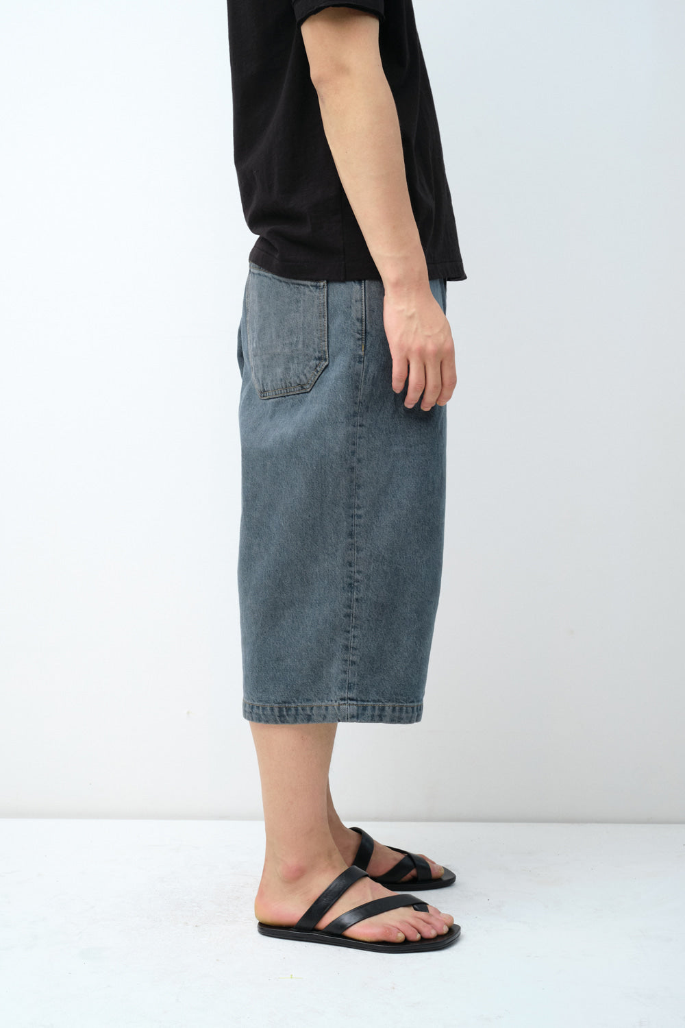Hatchingroom - Bermuda Denim Shorts (Over Dyed Dusty Blue) product image 6 | TRAB K-Fashion Australia