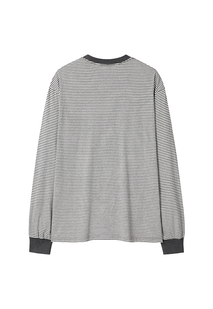 Art if acts - Washed Stripe Long Sleeve (Charcoal) product image 7 | TRAB K-Fashion Australia