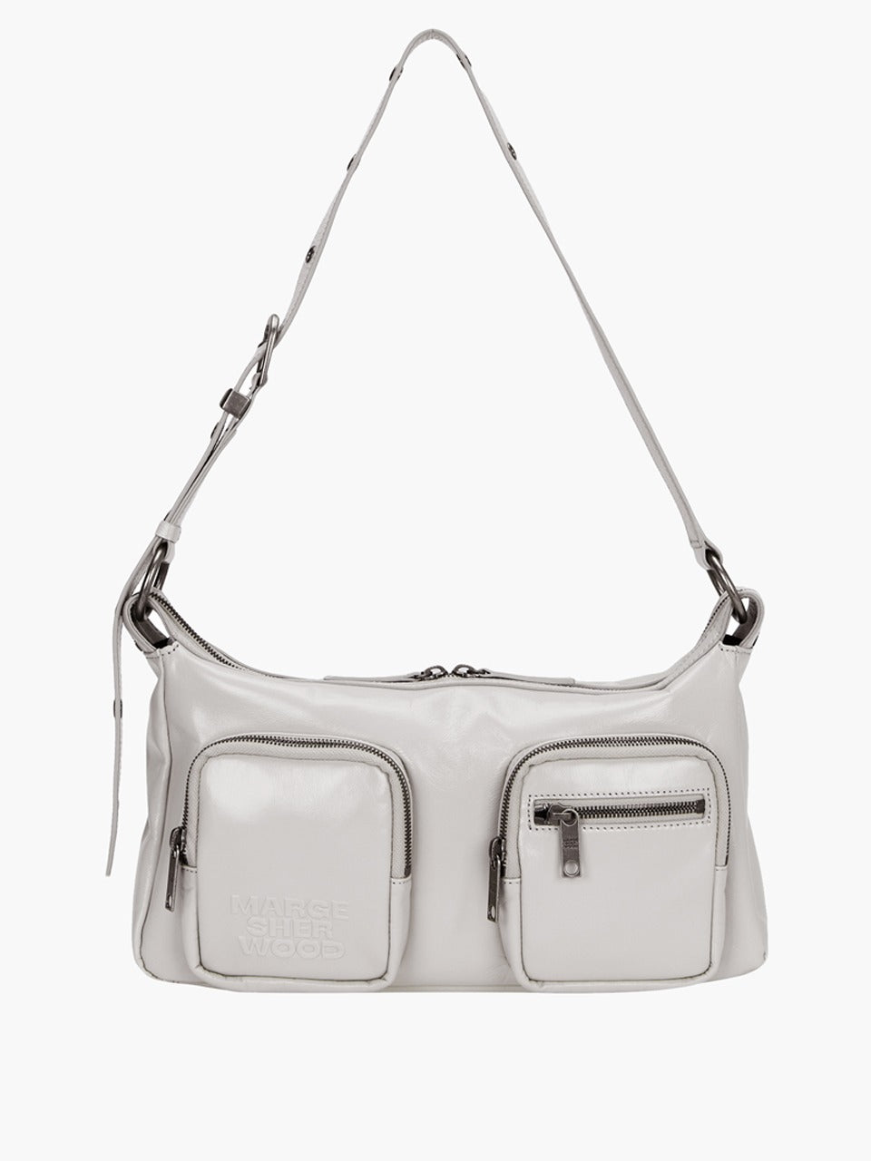 Marge Sherwood - Outpocket Hobo (Light Grey Glossy Plain) product image 1 | TRAB K-Fashion Australia