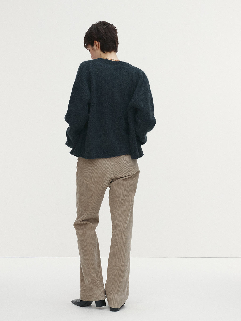 Tonywack - Brushed Mohair V-Neck Cardigan (Dark Turquoise) product image 3 | TRAB K-Fashion Australia