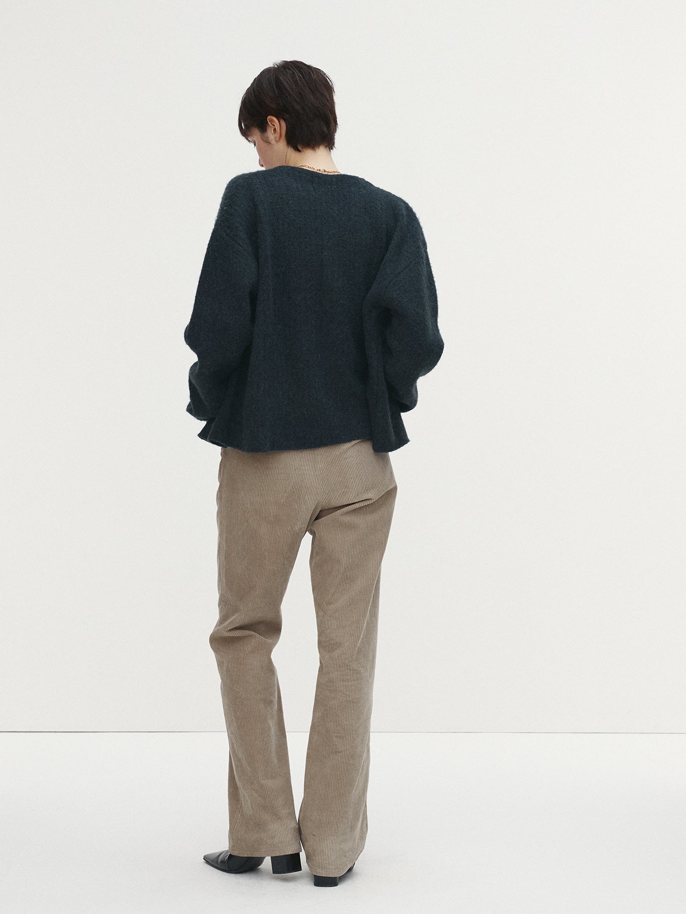 Tonywack - Brushed Mohair V-Neck Cardigan (Dark Turquoise) product image 3 | TRAB K-Fashion Australia