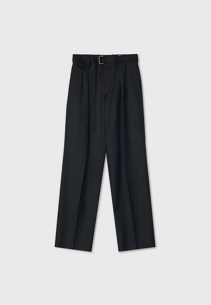 Tonywack - Wool Twill Double-Pleats Wide Trousers (Black) product image 6 | TRAB K-Fashion Australia