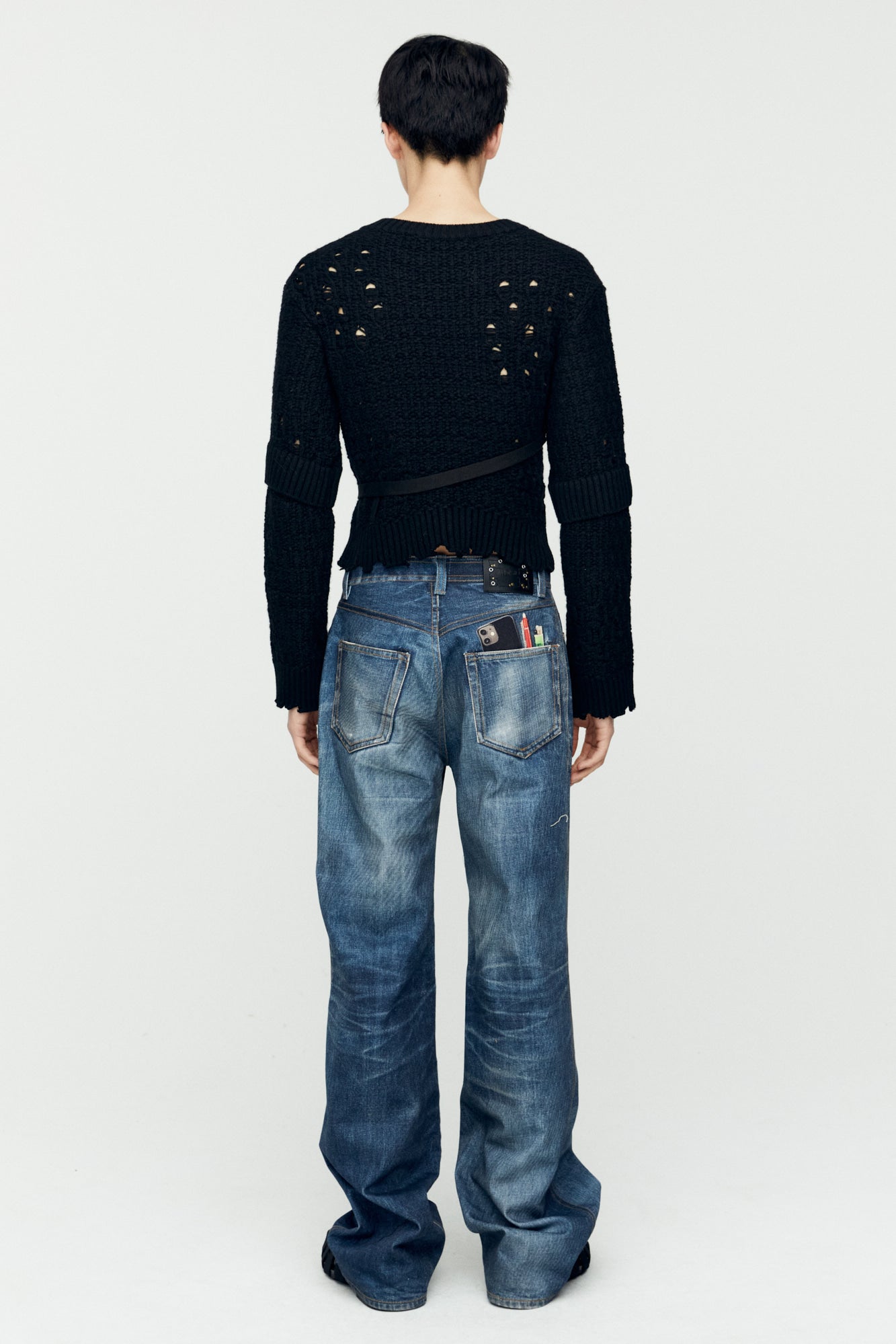 Andersson Bell - Trompe L'oeil Printed Denim Pants (Blue) product image 3 | TRAB K-Fashion Australia