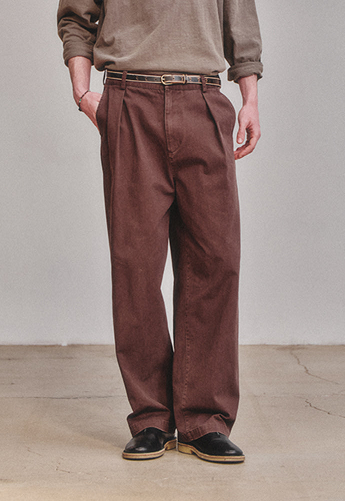 Art if acts - One Tuck Chino Pants (Brown) product image 3 | TRAB K-Fashion Australia