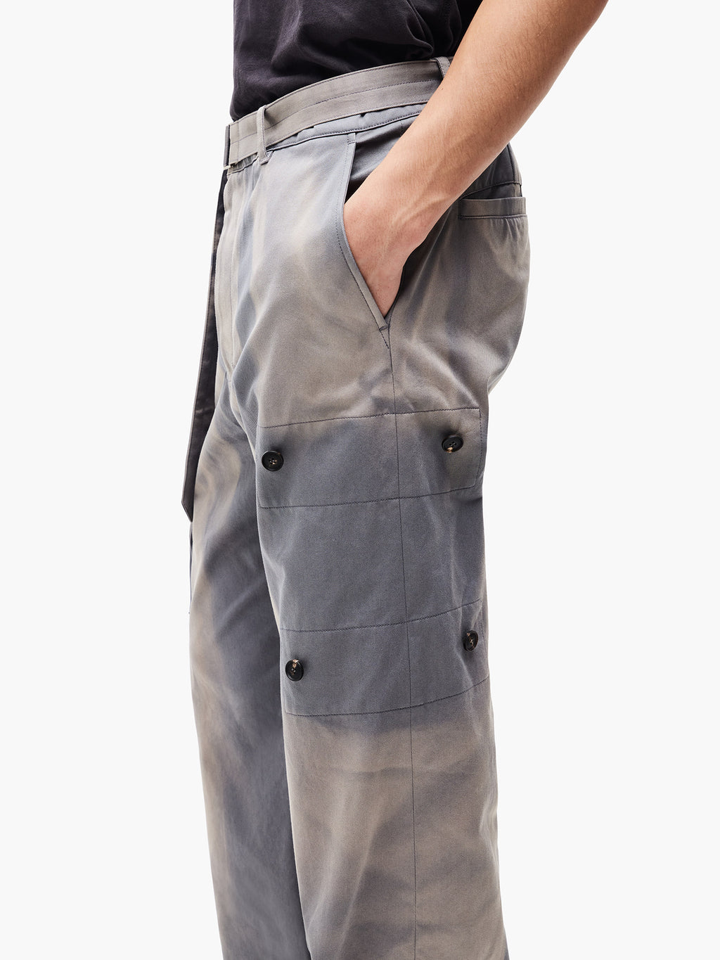 Jiyong Kim - Sun-Bleached Detachable Pocket Trousers (Grey) product image 7 | TRAB K-Fashion Australia