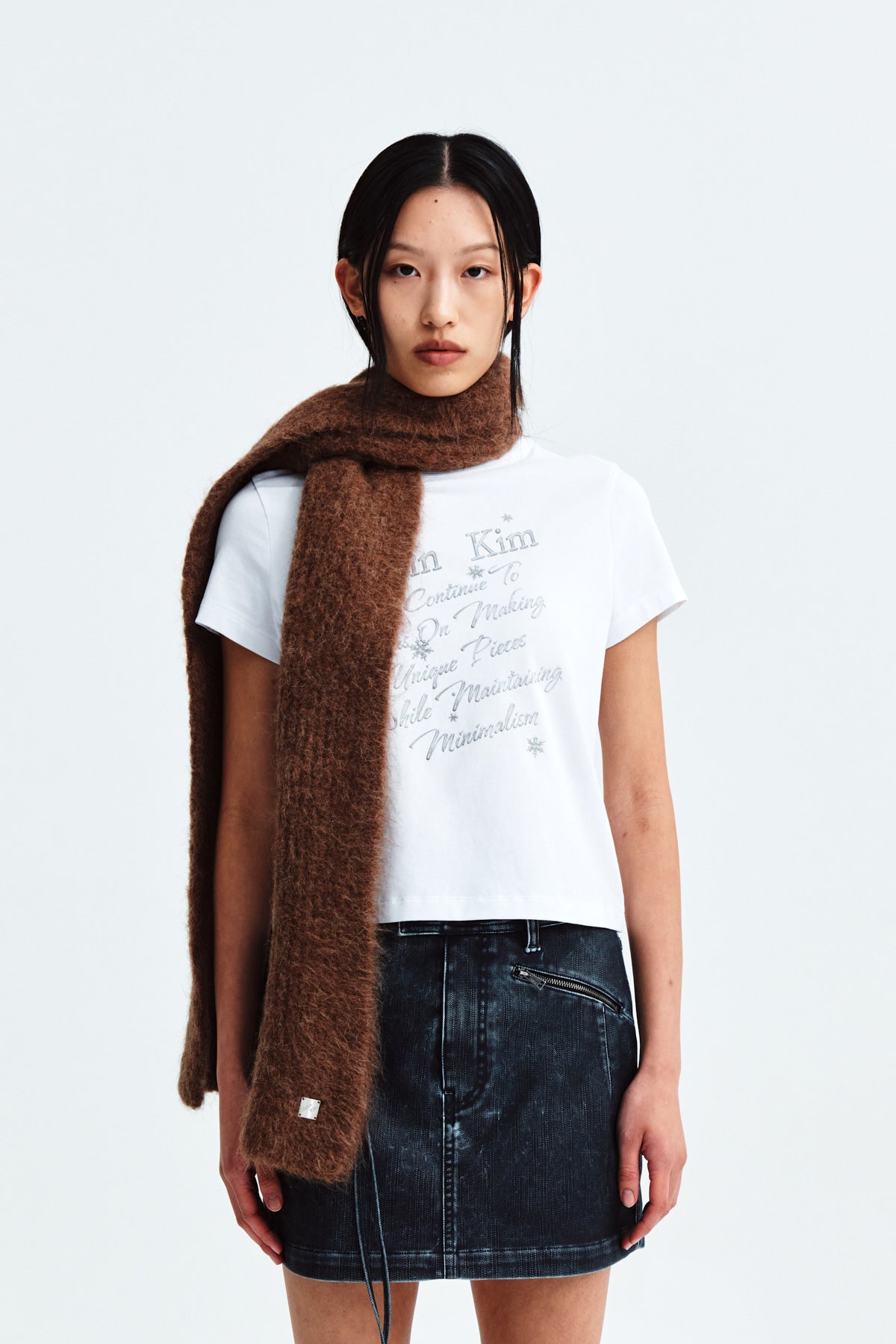 Matin Kim - Glow Printing Crop Top (White) product image 11 | TRAB K-Fashion Australia