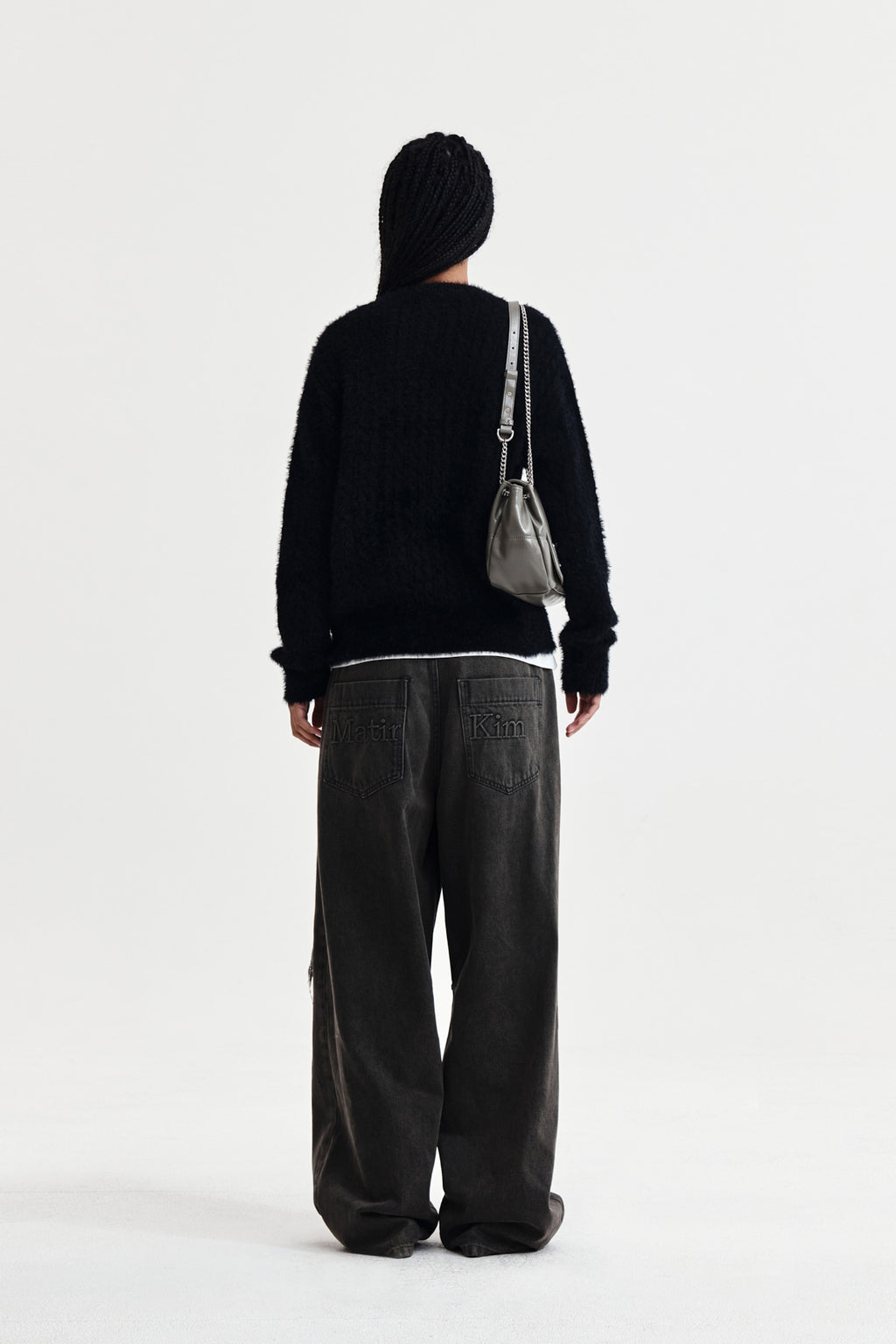 Matin Kim - Hairy Cable Knit Pullover (Black) product image 7 | TRAB K-Fashion Australia