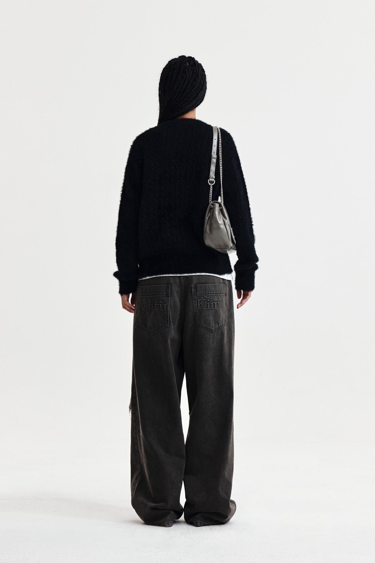 Matin Kim - Hairy Cable Knit Pullover (Black) product image 7 | TRAB K-Fashion Australia