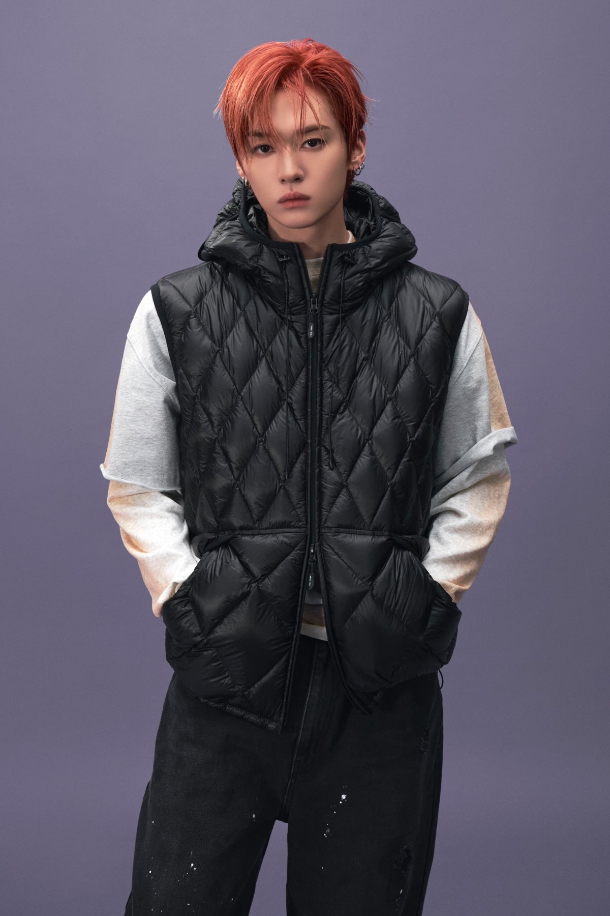 Matin Kim - Mix Quilted Light Down Vest (Black) product image 1 | TRAB K-Fashion Australia