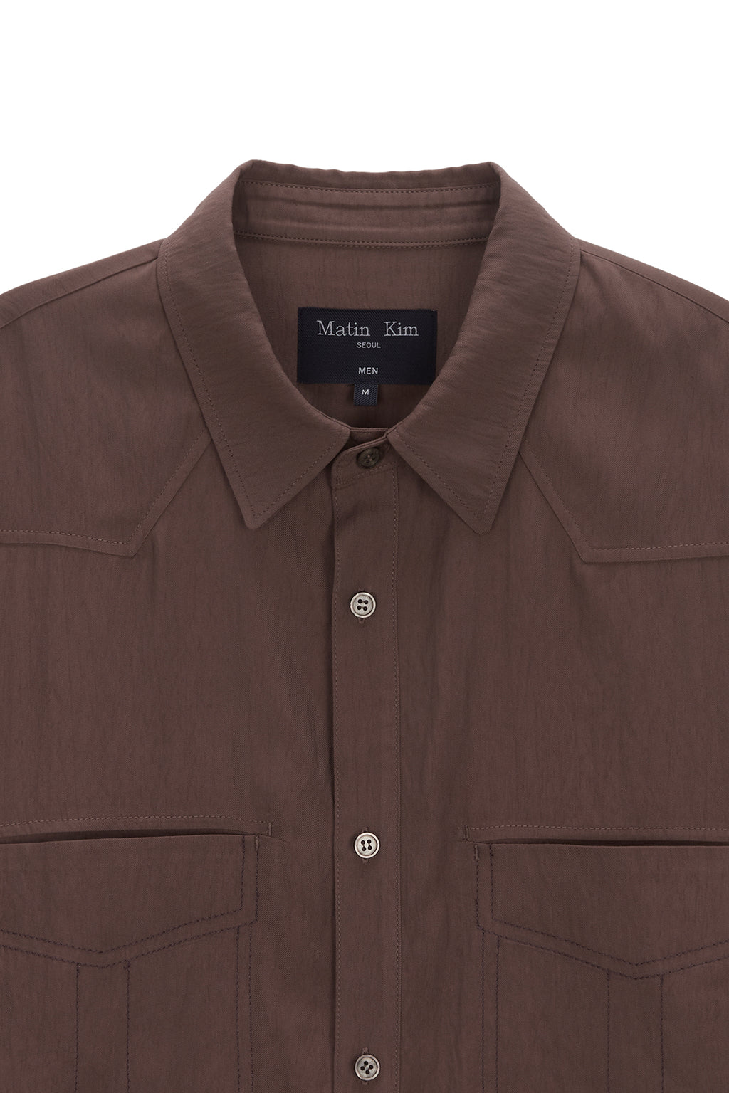 Matin Kim - Stitch Point Shirt (Brown) product image 3 | TRAB K-Fashion Australia