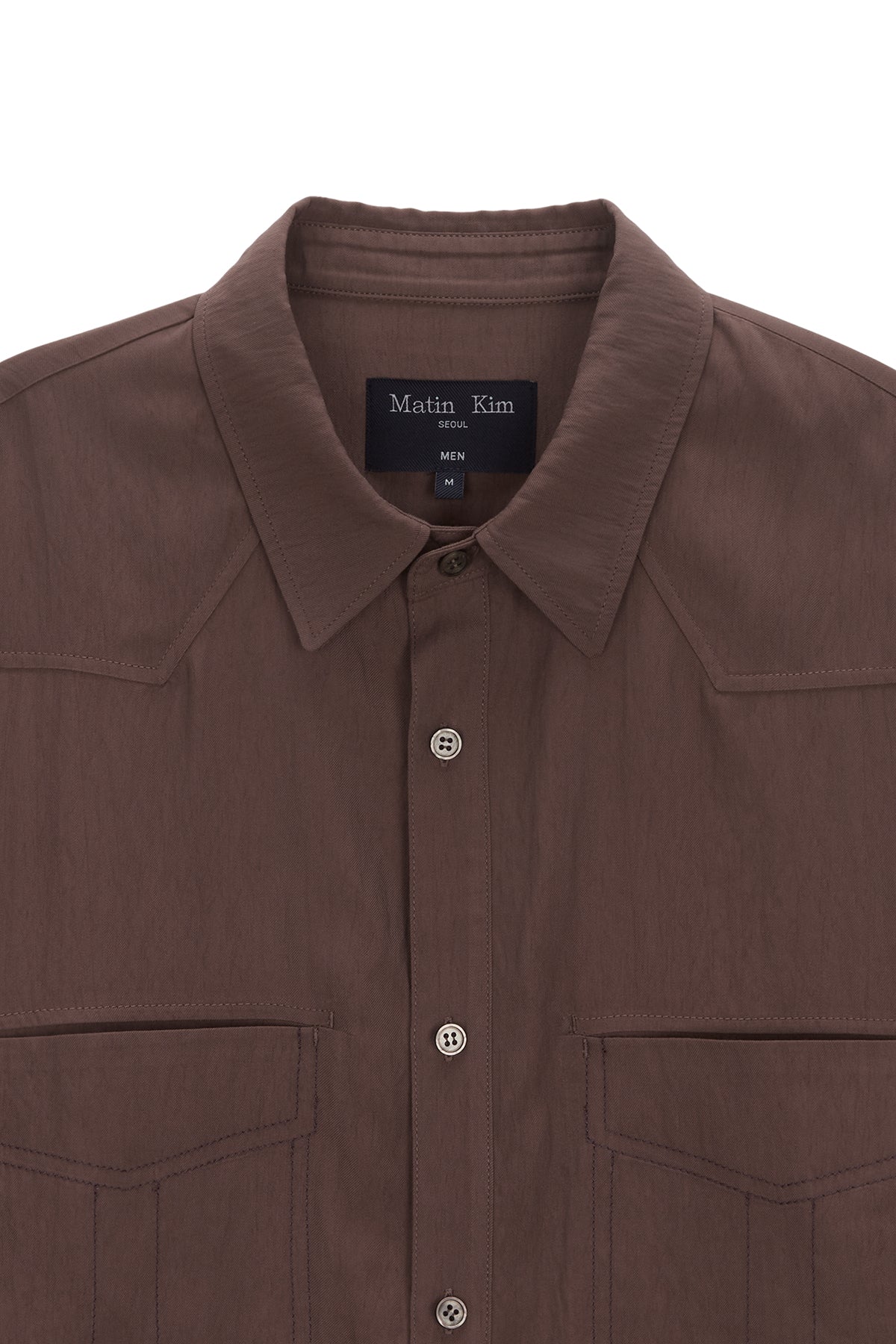 Matin Kim - Stitch Point Shirt (Brown) product image 3 | TRAB K-Fashion Australia
