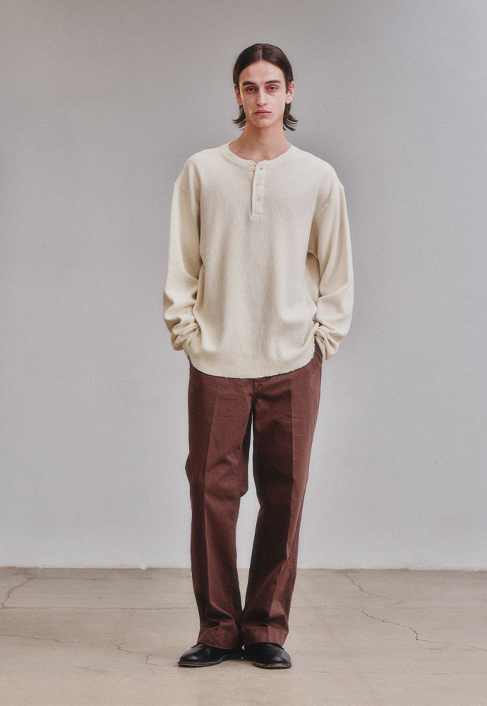 Art if acts - Garment Dyed Waffle Henley (Cream) product image 2 | TRAB K-Fashion Australia