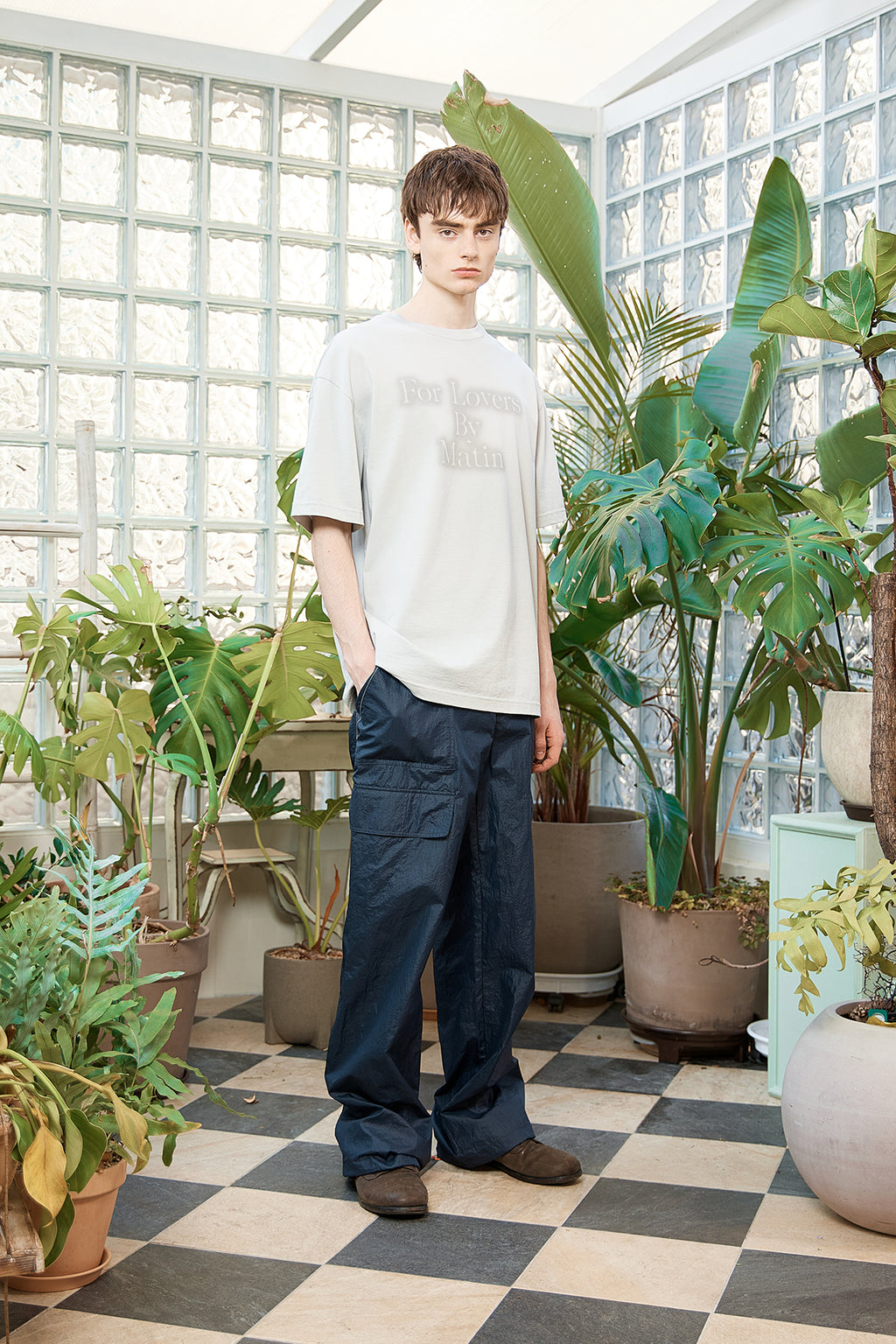 Matin Kim - For Lovers Logo Point Top (Light Grey) product image 7 | TRAB K-Fashion Australia