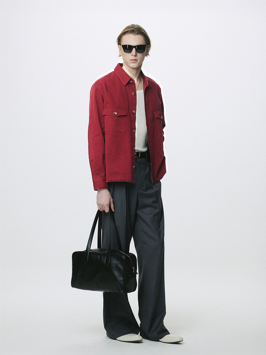 Tonywack - Washed Cotton Twill Overshirt (Red) product image 1 | TRAB K-Fashion Australia