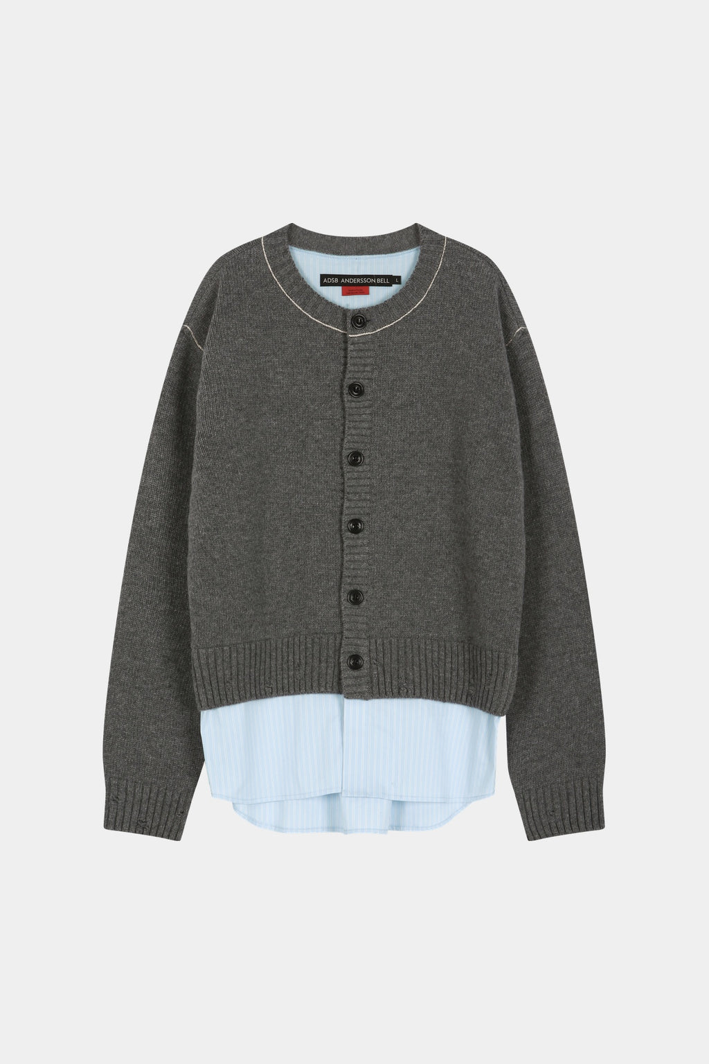 Andersson Bell - Shirt Layered Cardigan (Melange Grey) product image 9 | TRAB K-Fashion Australia