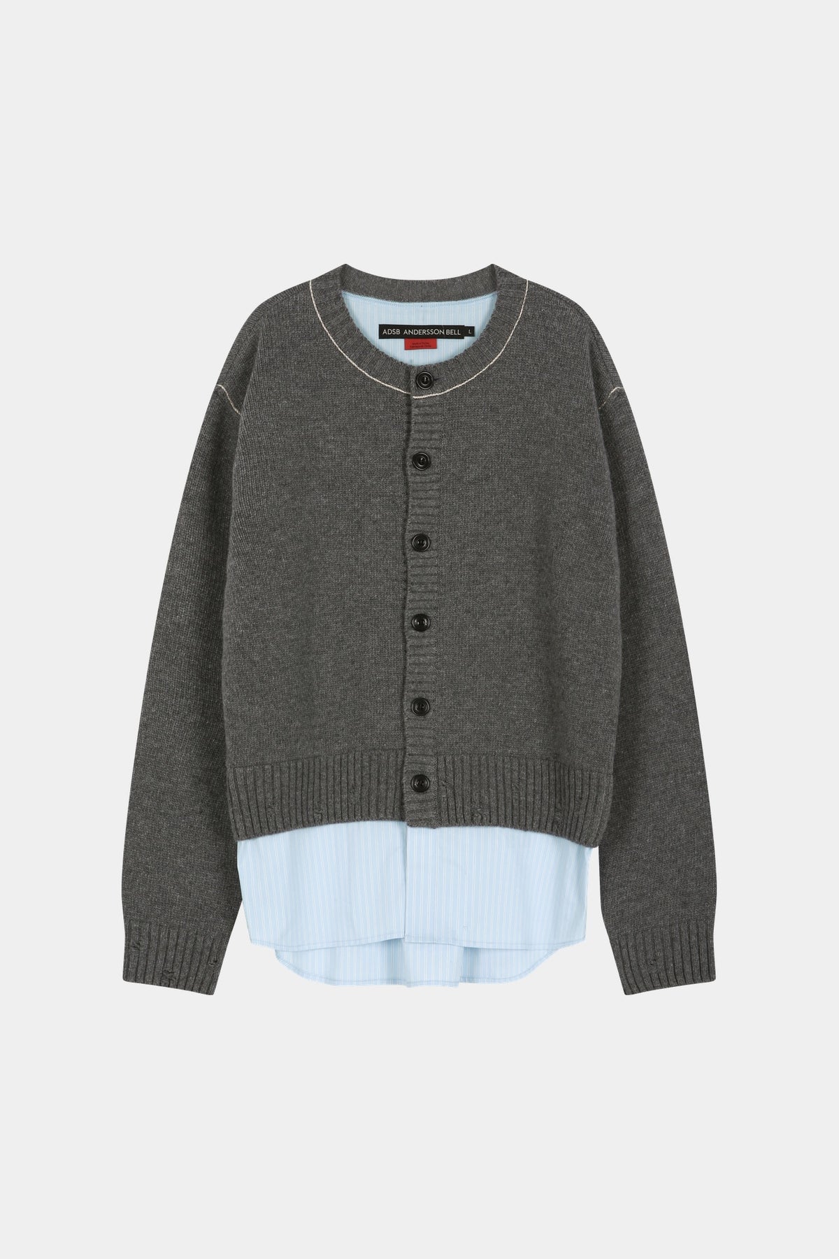 Andersson Bell - Shirt Layered Cardigan (Melange Grey) product image 9 | TRAB K-Fashion Australia