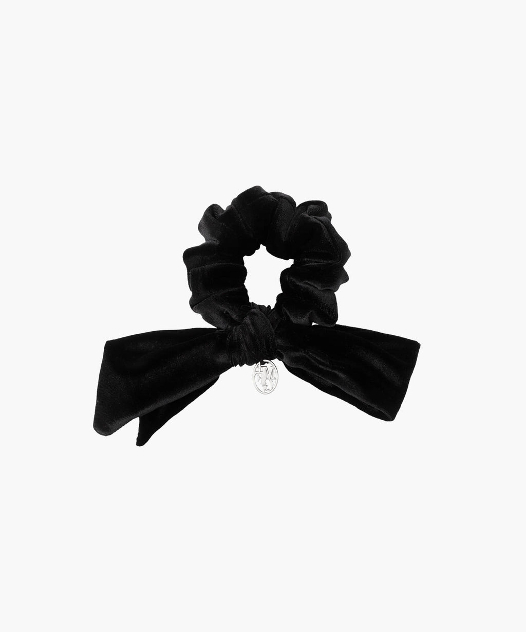 Marithe & Francois Girbaud - Circle Logo Big Ribbon Velvet Scrunchie (Black) product image 2 | TRAB K-Fashion Australia