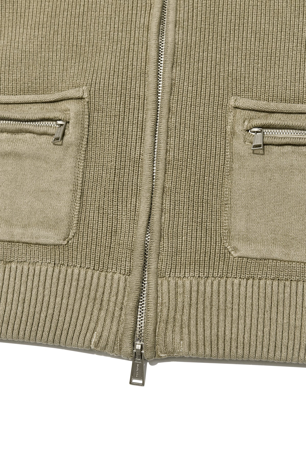 Matin Kim - Logo Point Washed Knit Vest (Light Khaki) product image 4 | TRAB K-Fashion Australia