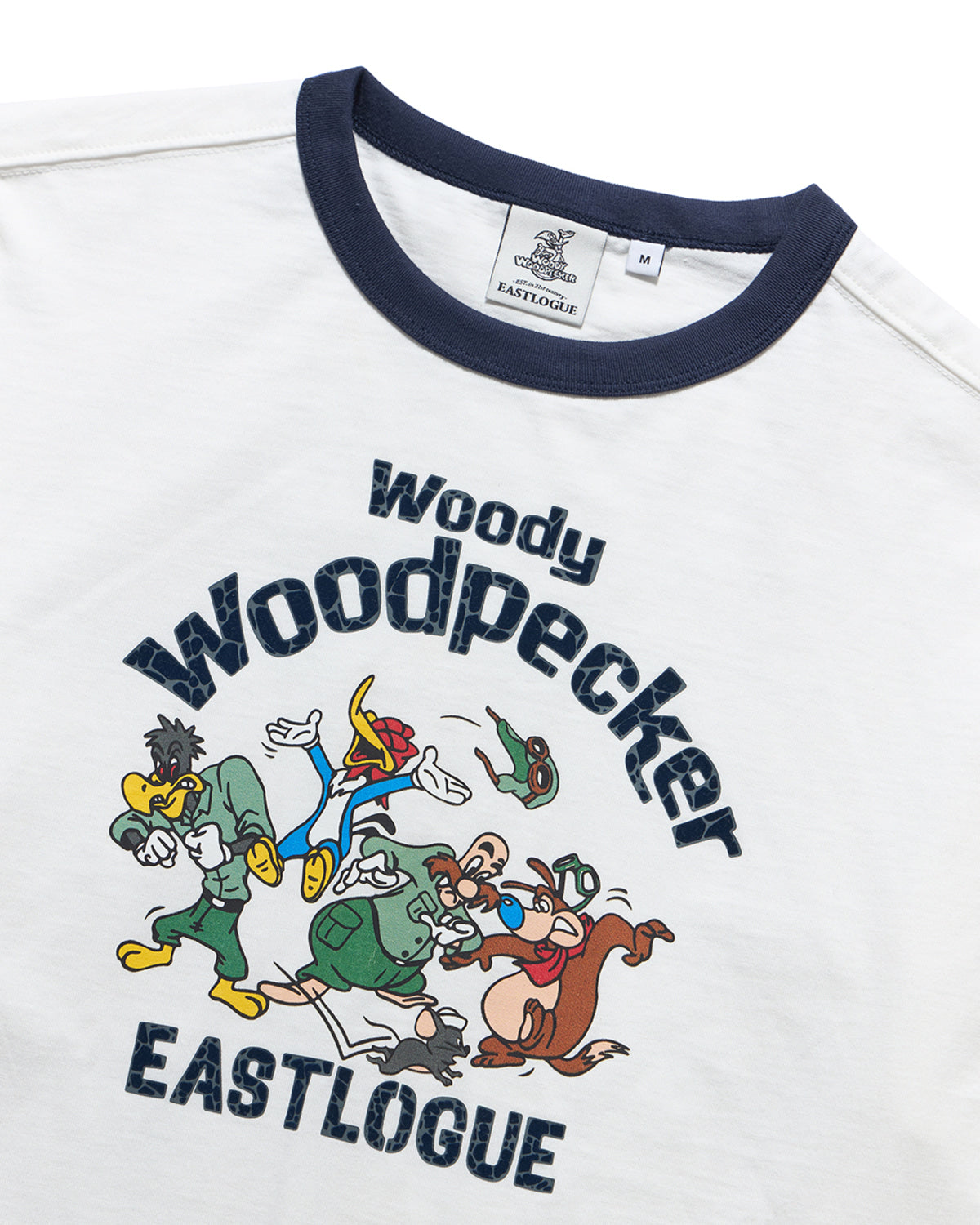 Eastlogue - Woody Friends Ringer L.s T-shirts (White & Navy) product image 3 | TRAB K-Fashion Australia