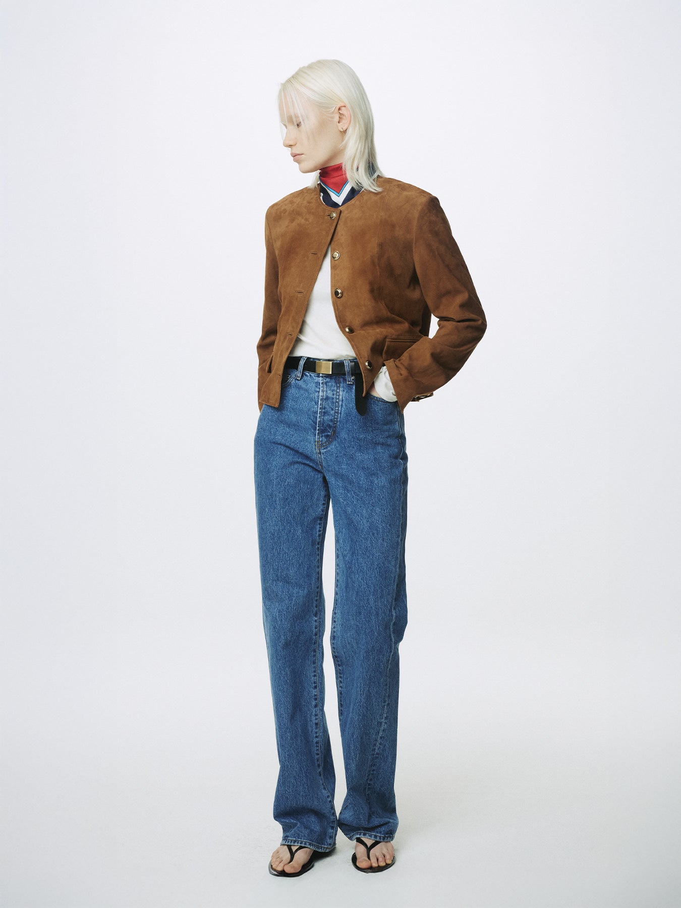 Tonywack - Twisted Seam Straight-Leg Denim Jeans (Washed Blue) product image 2 | TRAB K-Fashion Australia