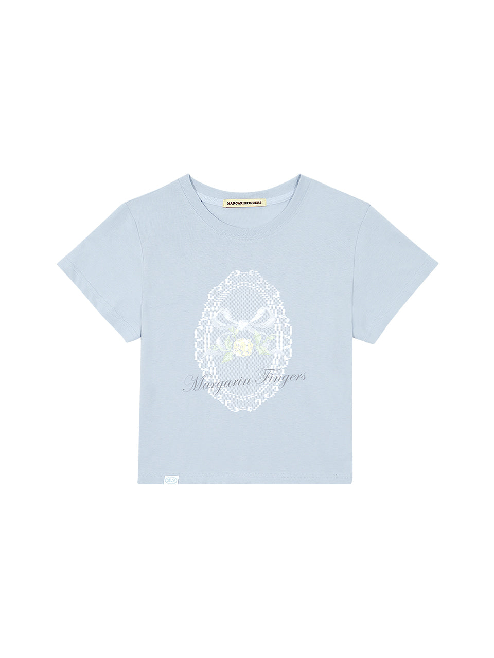 Margarin Fingers - Lace Print T-Shirt (Light Blue) product image 2 | TRAB K-Fashion Australia