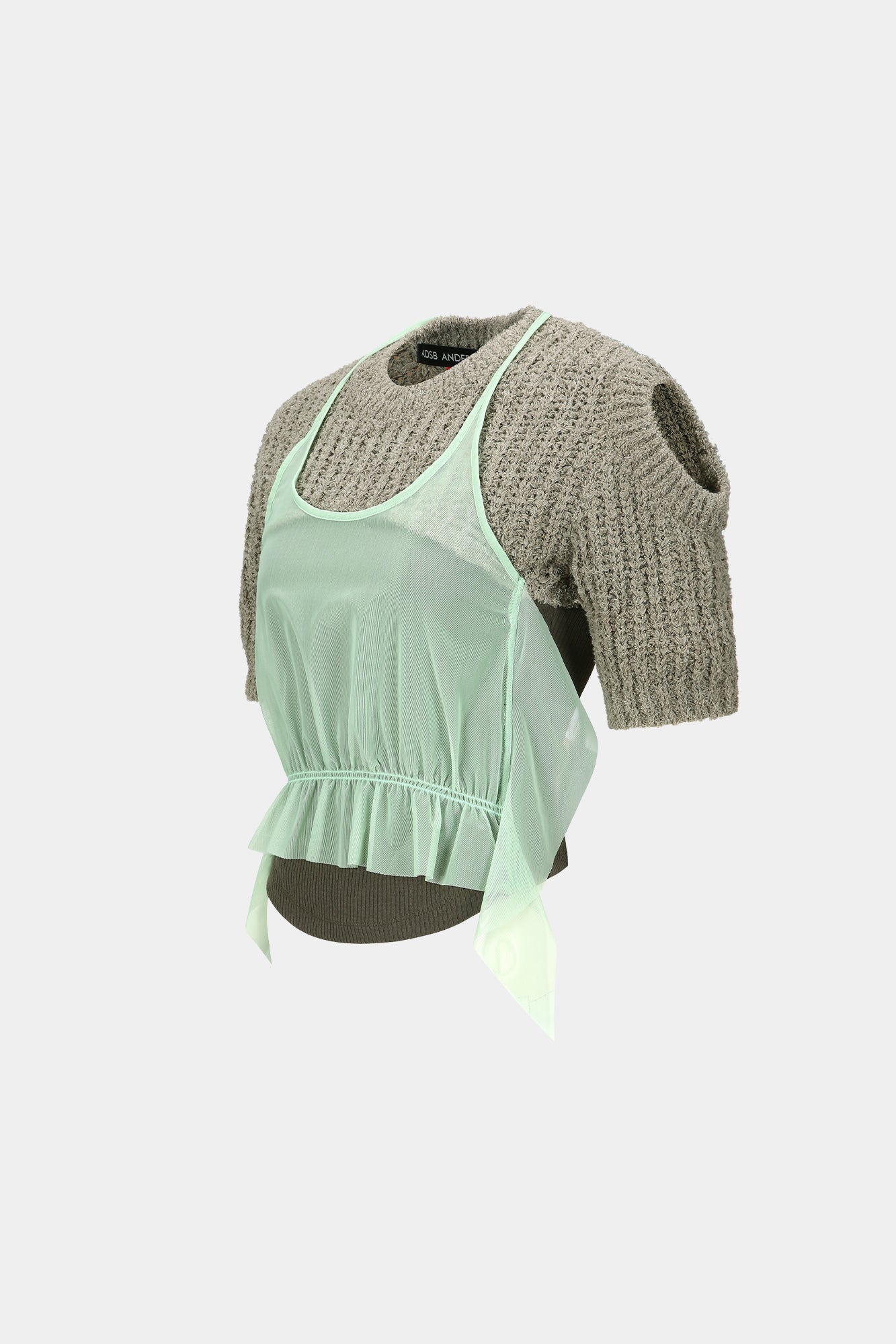 Andersson Bell - Cut-Out Combination Knit Top (Beige) product image 11 | TRAB K-Fashion Australia