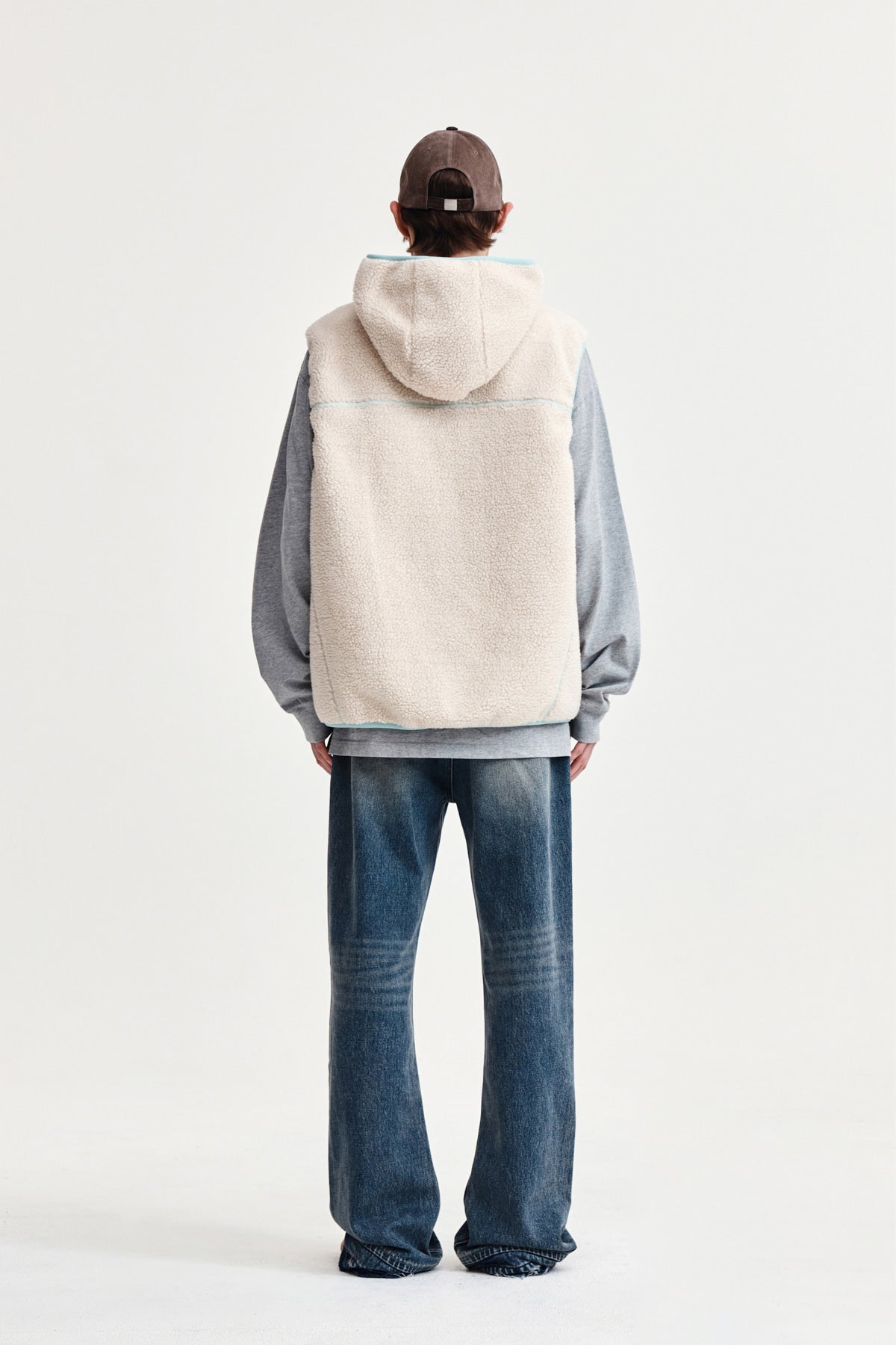 Matin Kim - Fleece Hoody Vest (Ivory) product image 12 | TRAB K-Fashion Australia