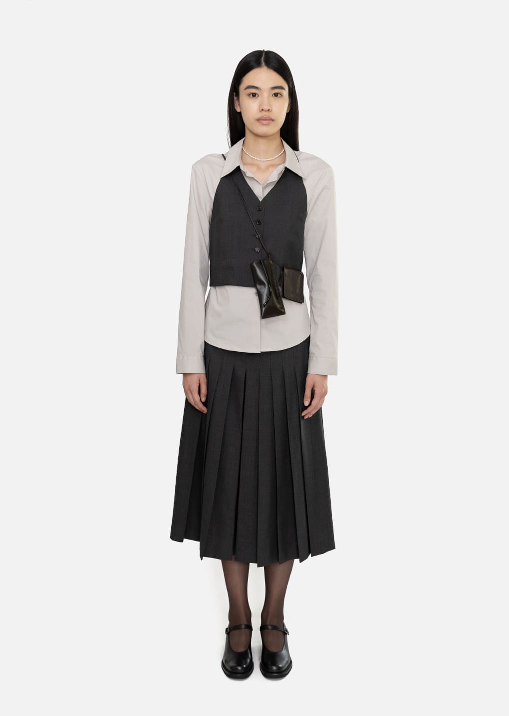 Amomento - Wool Halterneck Top (Charcoal) product image 2 | TRAB K-Fashion Australia