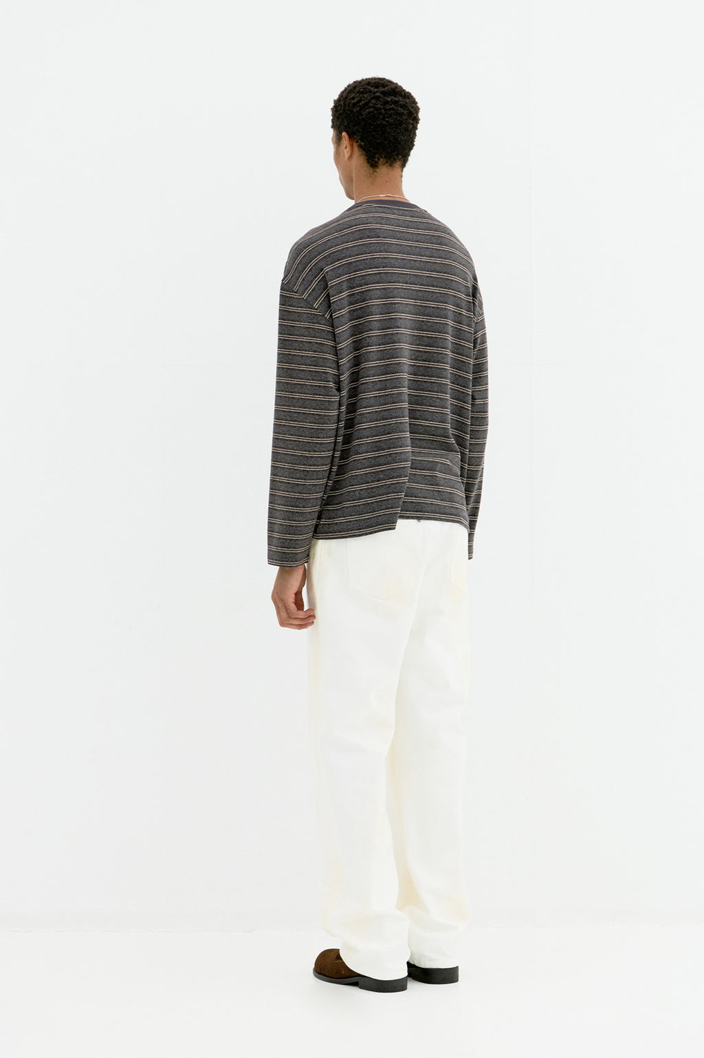 Coor - Soft Brushed Multi Pin Stripe T-Shirt (Charcoal) product image 4 | TRAB K-Fashion Australia